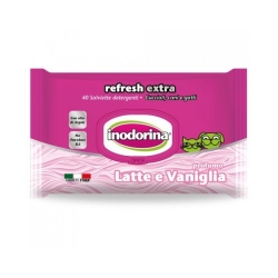refresh extra - Salviette detergenti per animali latte e vaniglia - 40 salviette