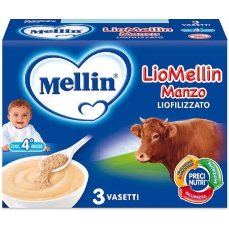 MELLIN - Liofilizzati Per Bambini Liomellin Al Gusto Manzo 3 Vasetti Da 10 G