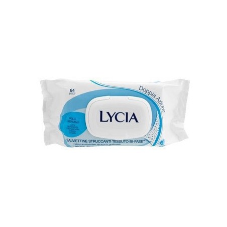 LYCIA - Doppia azione - 64 salviettine struccanti e detergenti per pelli normali
