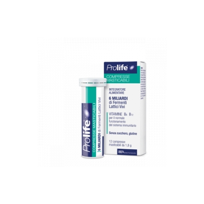 Prolife ProLife 12 Compresse Masticabili - Integratore alimentare di fermenti lattici vivi