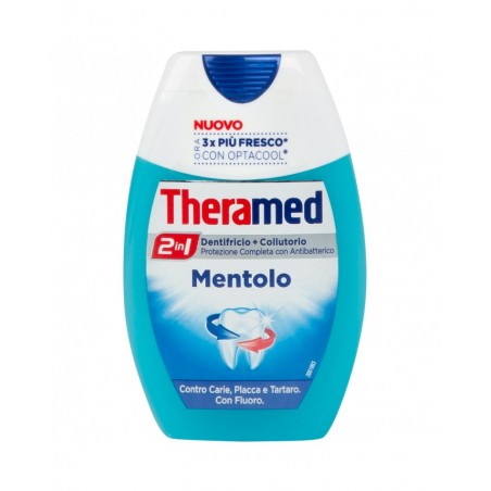 THERAMED - dentifricio + collutorio 2 in 1 mentolo - protezione completa con antibatterico 75 ml