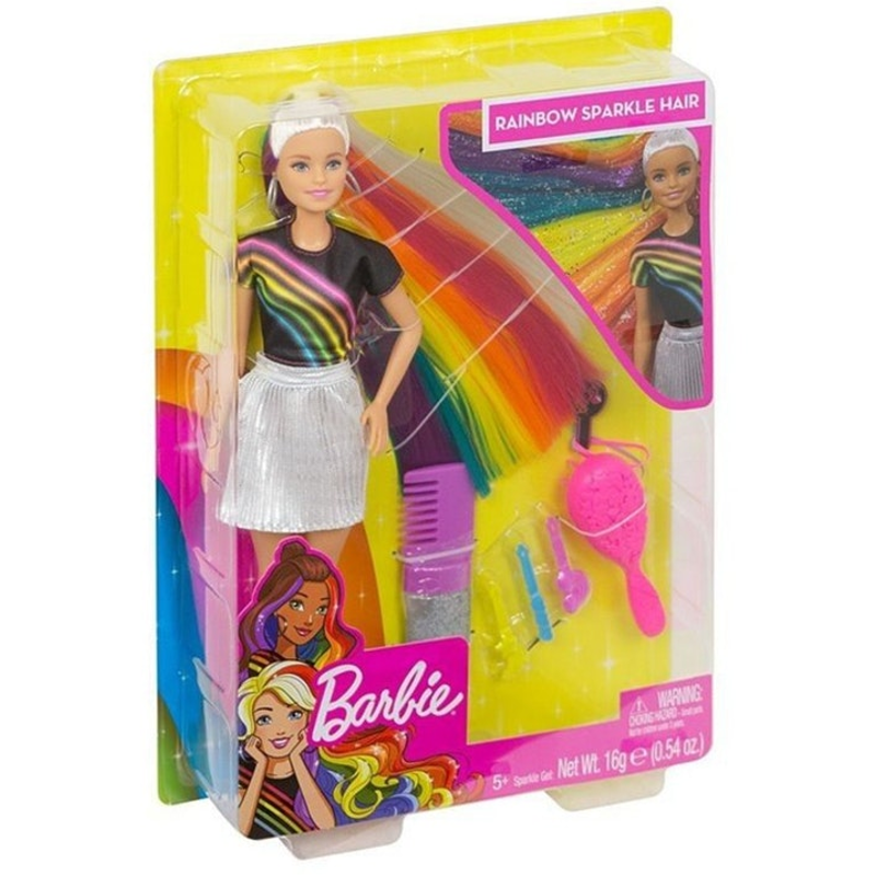 Barbie Capelli Arcobaleno, Bambola con Accessori - Mattel