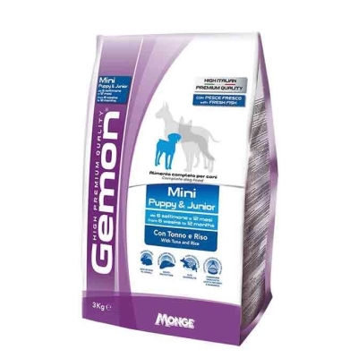 GEMON Mini Puppy & Junior con Tonno e Riso - Cibo secco per cani 3 Kg