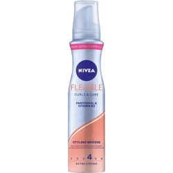 Nivea flexible curl - mousse per capelli modella ricci 150 ml
