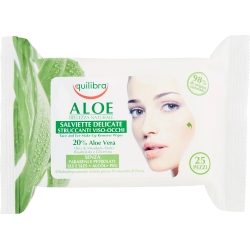 Equilibra Aloe - 25 Salviette Delicate Struccanti Viso-Occhi