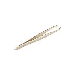 Pinzetta Per Ciglia Dorata Con Punta Obliqua Larga 78 mm