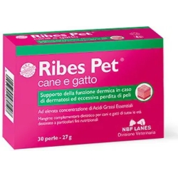 Ribes Pet 30 Perle - Mangime Complementare per Cani e Gatti per dermatosi