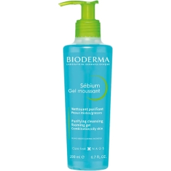 Bioderma Sébium Gel Moussant - Gel Detergente Purificante Per Pelli Miste E Grasse 200 ml