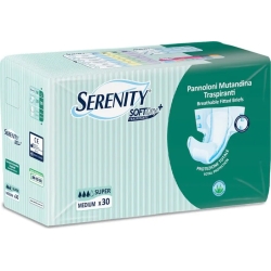 Serenity Soft Dry - 30 Pannoloni Assorbenti Sagomati Assorbenti Per Incontinenza Super Taglia M