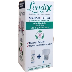 Kit Trattamento Completo Anti Pidocchi Composto Da Shampoo + Pettine Lendik Kit