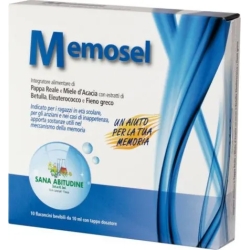 Memosel 10 flaconcini - Integratore per Tono Psicofisico e Memoria