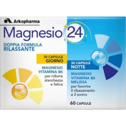 Magnesio 24 - Integratore Per Il Tono Psico Fisico 30 Capsule Giorno + 30 Capsule Notte