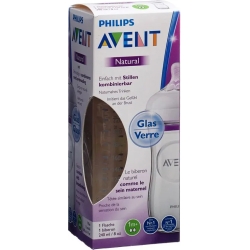 Avent Biberon In Vetro Per Allattamento Naturale 240 Ml 1m+