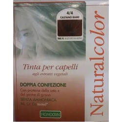 Specchiasol Tinta Per Capelli Colorazione Permanente Vegetale Senza Ammoniaca Homocrin Naturalcolor N. 4/4 Castano rame