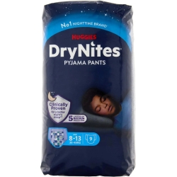 Drynites Boy Pannolini Mutandina 8-15 Anni (27-57 kg) - 9 Pezzi