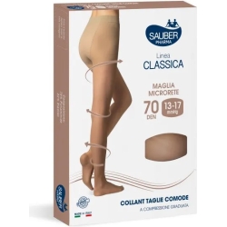 Sauber Linea Classica 70 Den - Collant Taglie Comode Maglia Microrete (13-17 mmHg) - Taglia 4 Neutro Beige