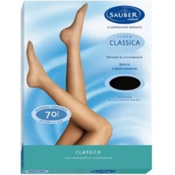 Sauber Linea Classica 70 Den - Collant Supercoprente Maglia Microrete (13-17 mmHg) - Taglia 3 Nero