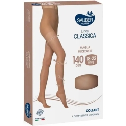 Sauber Linea Classica 140 Den - Collant Maglia Microrete (18-22 mmHg) - Taglia 3 Nero