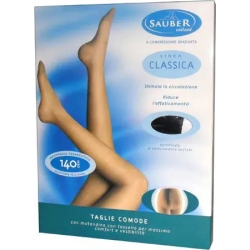 Sauber Linea Classica 140 Den - Collant Taglie Comode (18-22 mmHg) - Taglia 3 Nero