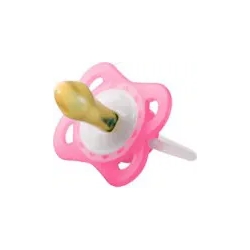 Lucciolo Rosa - Ciuccio Tettina In Gomma Forma Slim Scudo A Farfalla 0 M+