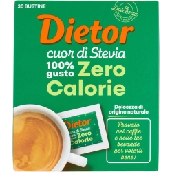 Dolcificante Ipocalorico Con Estratto Di Foglie Di Stevia Cuore Naturale  30 Bustine