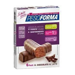 Pesoforma 12 Barrette Gusto Cioccolato Al Latte - Integratore Per Il Controllo Del Peso Corporeo
