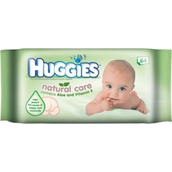 HUGGIES Natural Care - 64 Salviette con aloe e vitamina E