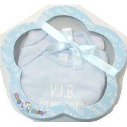 set regalo per bambini composto da 2 body 0-3m  colori azzurro rosa verde