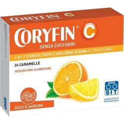 Coryfin C Senza Zucchero 24 Caramelle - Integratore Per Le Vie Respiratorie