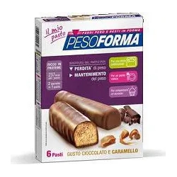 Pesoforma linea alimentazione dietetica barretta al cioccolato e caramello 6 pasti