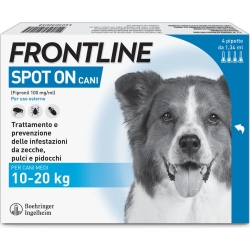 FRONTLINE spot-on antiparassitario per cani taglia media (peso 10-20 kg) 4 pipette 1,34 ml