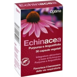 Optima Naturals echinacea 30 capsule vegetali - integratore alimentare per il benessere delle vie respiratorie