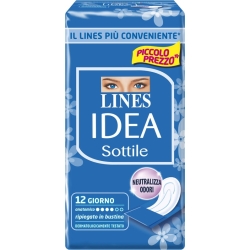 Lines Idea Sottile - 12 Assorbenti Giorno Anatomici Ripiegati