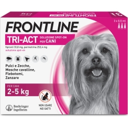 FRONTLINE tri act antiparassitario 3 pipette da 0,5ML per cani di taglia piccola 2-5 KG