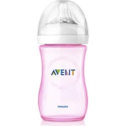 Avent biberon natural  260 ml tettarella silicone 2 fori 1m+ rosa