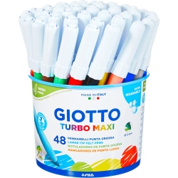 turbo maxi pennarelli lavabili barattolo 48 pezzi 5214