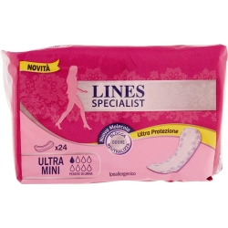 Lines Specialist Ultra Mini - 24 Proteggislip Lunghi Per Incontinenza Leggera