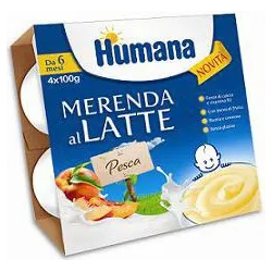 Humana merenda al latte gusto merenda pesca 4 x 100 g