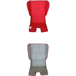 materassino per passeggino double face  spugna bianco - rosso