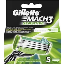 GILLETTE mach 3 sensitive 5 lame di  ricariche