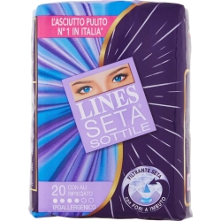 Lines Seta Sottile - 20 Assorbenti Ipoallergenici Con Ali Ripiegati