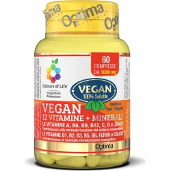Optima Naturals Vegan 12 Vitamine + Minerali 60 Compresse - Integratore Per Il Sistema Immunitario