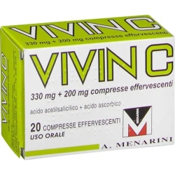 Vivin C 330 mg + 200 mg - analgesico e antipiretico - 20 Compresse Effervescenti
