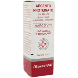 Marco Viti Argento Proteinato 1% - Decongestionante E Antisettico Gocce Nasali E Auricolari 10 ml