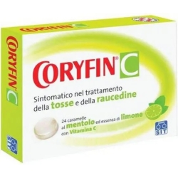 Coryfin Con Vitamina C Gusto Limone - Trattamento Del Mal Di Gola 24 Caramelle