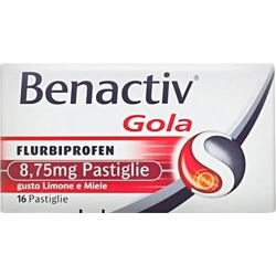 benactiv Gola - 16 pastiglie gusto limone e miele utili per il mal di gola