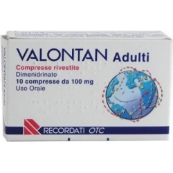 Valontan Adulti 100 mg - Antinausea contro Mal di Mare, Auto, Aereo, Treno 10 compresse rivestite