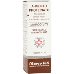 Marco Viti Argento Proteinato 2% - Decongestionante E Antisettico Gocce Nasali E Auricolari 10 ml