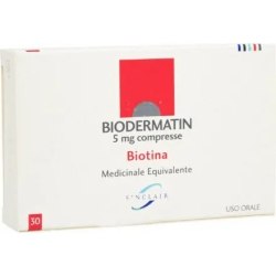 Biodermatin 5 mg - Compresse Farmaco Per Carenza Di Biotina 30 Compresse