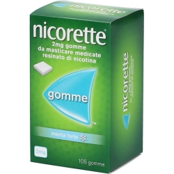 Nicorette 2 mg Gusto menta forte - 105 Gomme masticabili per smettere di fumare